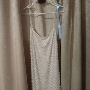 Oh Polly Cream Beaded Dress